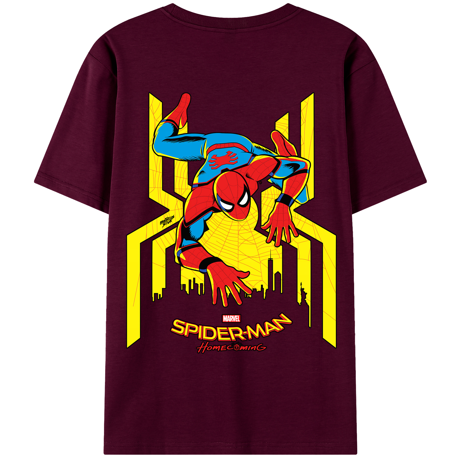 （画像用） Spider Man スパイダーマン レディース半袖Tシャツ(バックプリント)